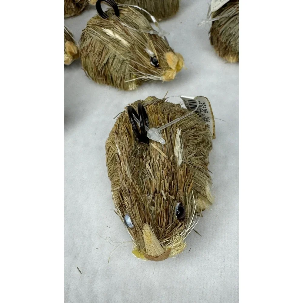 8 Pottery Barn Natural Straw Bunny Rabbit Place Card Holders Spring‎ New w/ Tags